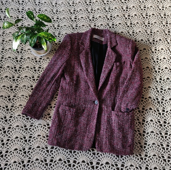 Vintage Silk Tweed Blazer - Size 4 - Picture 2 of 4